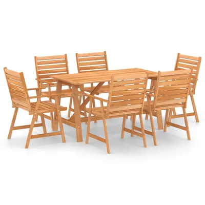 Image de vidaXL Ensemble de jardin 7 pièces en bois massif d'acacia