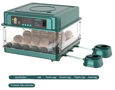 Obrázek produktu pro Inkubátor, inteligentní automatizace, univerzální systém vkládání vajec, kapacita 15 vajec