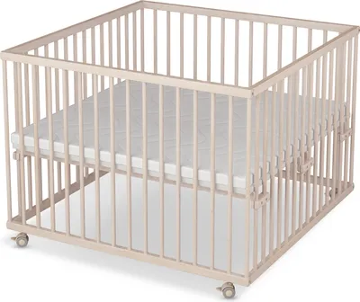 Produktbild von Laufgitter 100x100 cm mit Matratze - natur - Set - Premium Kollektion