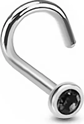 Produktbild von Nasenpiercing Stecker Nasenstecker Stift Nasen Piercing gebogen Zirkonia Kristall