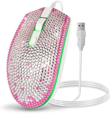 Immagine prodotto di Tastiera USB con diamanti incastonati, design con pietre preziose e luci decorative