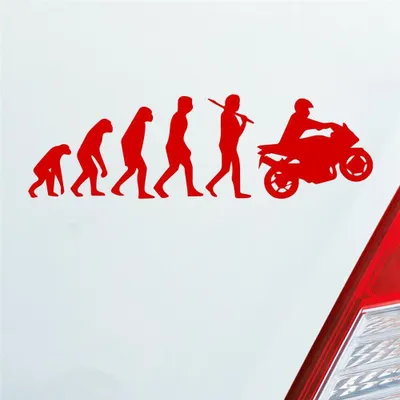 Produktbild von Auto Aufkleber Evolution Motorrad Mopped Bike 15x4,5 cm Rot Sticker Heckscheibenaufkleber