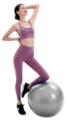 Produktbild von Sitzball für Yoga und Fitness 85cm mit Pumpe in Silber-Grau