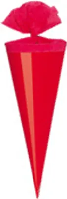 Produktbild von Bastel Schultüte / Länge: 35cm / rund / Farbe: glanzlackiert rot