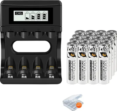 Image de Batterie rechargeable, type lithium, chargeur intelligent inclus, 16AAA 1 chargeur