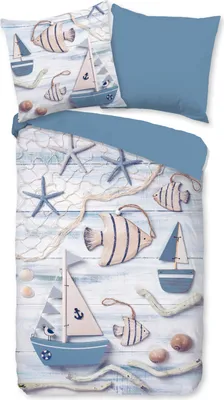 Produktbild von Duvet cover Good Morning 135x200 + 1* 80x80 cm - maritime