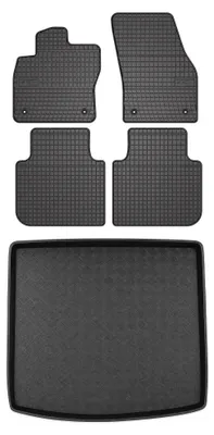 Productafbeelding van Rubberen automatten + kofferbakmat voor Seat Tarraco vanaf 2018 – 5-delig, zwart, op maat – Wielganizator SolidPRO