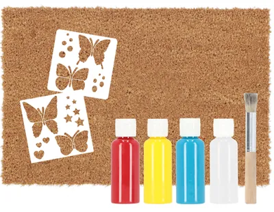 Produktbild von Esschert Design Türmatte Do/Paint it Yourself Blumen Schmetterlinge