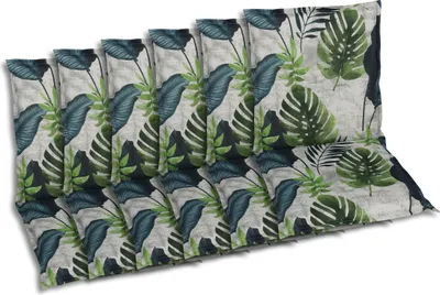 Produktbild von GO-DE Textil, Sesselauflage Niederlehner, 6er-Set, Farbe: grün, Maße ca.: 100 cm x 50 cm x 7 cm