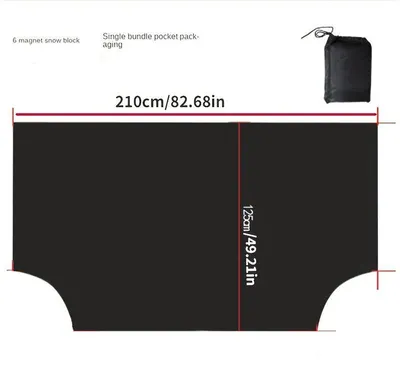 Schutzhülle Fahrzeug - Schutz gegen Wetter - Befestigung mit Magneten - 210 x 120 cm - Schwarz