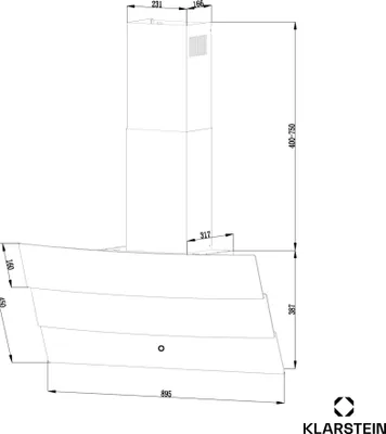 Obrázek produktu pro KlarsteinAntonia 90, digestoř 90 cm, 247 m³/h, dotykové ovládání, EEK A++, sklo