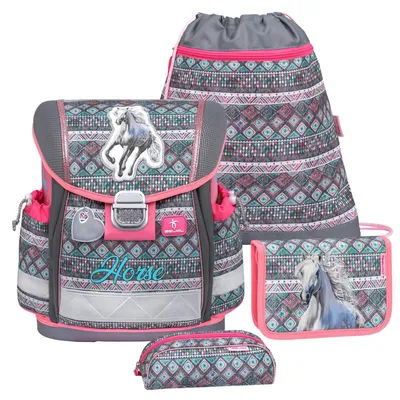 Produktbild von Belmil Schulranzen Set Mädchen Pferd "Horse Aruba Blue" 1.Klasse Einschulung Grundschule CLASSY 2024