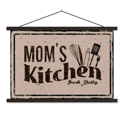 Produktbild von MuchoWow® Textilposter Küche - Mama - Retro 120x80 cm mit schwarzem Rahmen - Wanddeko