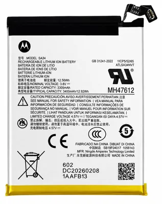 Imagen del producto de Batería para Motorola Razr 70 Plus, modelo SA34, 3400mAh, kit de servicio, color gris