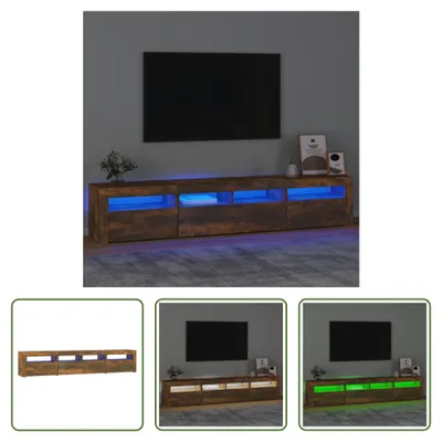 Produktbild von The Living Store TV-Schrank mit LED-Leuchten Räuchereiche 210x35x40 cm