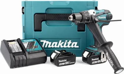 Imagen del producto de Taladro atornillador percutor MAKITA DHP458RTJ, 18 V, tecnología Li-ion, 2 baterías de 5.0 Ah