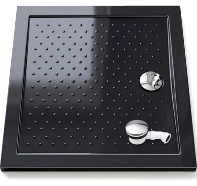 Produktbild von Mai & Mai Antirutsch Duschwanne Duschtasse Lucia in Schwarz inkl. Ablaufgarnitur AL02, Form: Rechteckig, BTH: 90x100x4cm