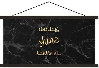 Produktbild von MuchoWow® Textilposter Zitate - Motivation - Gold - Marmor 90x45 cm mit schwarzem Rahmen - Klemmleisten