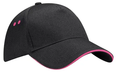 Productafbeelding van Beechfield - Honkbalkap met platte klep, model PC7033 (one size) (zwart/fuchsia)