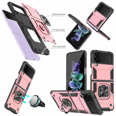 Image de Pour Samsung Galaxy Z Flip4 5G Anneau magnétique Etui de téléphone portable Couverture de protection