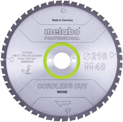Obrázek produktu pro Metabo CordlessCutProf 216x30 28WZ 5°neg, 628444000