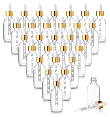 20 klare Glasfläschchen 50 ml mit Pipette – auslaufsicher