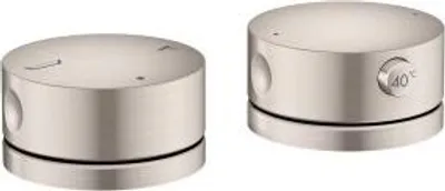 Productafbeelding van AXOR One badarmatuur met twee aansluitingen, thermostaat en roestvrijstalen look