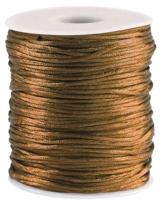80m Meterware Satinschnur 1mm, hellbraun