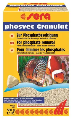 Image de Sera, substrat filtrant pour aquarium, Phosvec, granulés, 500 g