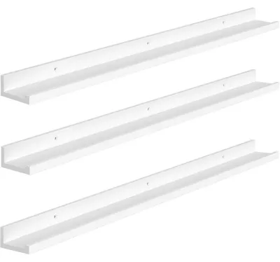 Produktbild von Wandregale Schweberegale 3er-Set 90 cm mit erhöhten Kanten Weiß