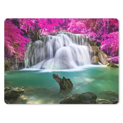 Produktbild von MuchoWow® Mauspad Mousepad Wasserfall - Rosa - Bäume 40x30 cm - Mousepads - Maus Mat - Pad - Mausunterlage - Anti Rutsch