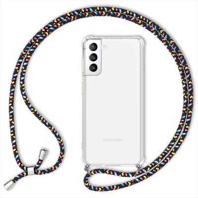 Immagine prodotto di NALIA Custodia per cellulare con catena per Samsung Galaxy S22 Plus, Custodia protettiva trasparente e cavo per cellulare da appendere al collo, robusta e non ingiallente, colore nero chiaro