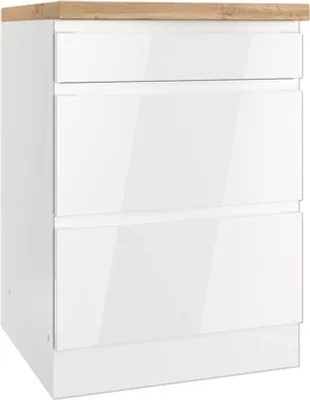 Produktbild von Held Möbel Auszugunterschrank Kiel BxTxH 60 x 60 x 86 cm weiß hochglanz zerlegt 451.2.6341