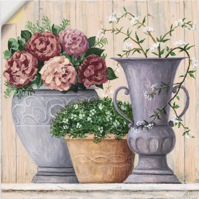 Produktbild von ARTland Wandbild, selbstklebend Antike Blumen_hell Größe: 50x50 cm