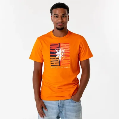 Productafbeelding van Nederlands Elftal Big Logo T-Shirt Heren - Maat XL - Oranje - KNVB - Fankleding - Officiële Merchandise - Voetbal - Fan Shirt