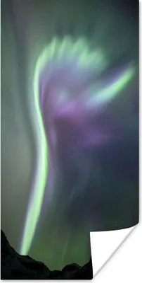 Produktbild von MuchoWow® Poster Aurora - Berg - Grün 20x40 cm - Plakat - Foto