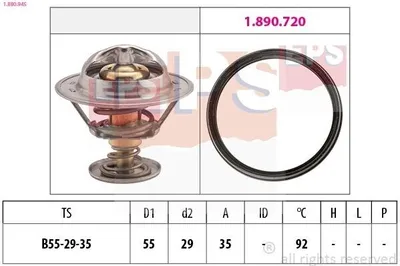 Obrázek produktu pro Termostat chladicí kapaliny EPS, 92°C, pro VW Golf VII (hatchback, modely 5G1, BQ1, BE1, BE2), Passat Variant (3G5, CB5), pro AUDI A4 Avant (8K5, B8), A6 Avant