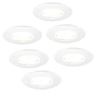 Produktbild von Ledvion 6er Set LED Einbaustrahler Weiss 5W Warmweiss wasserdicht IP65