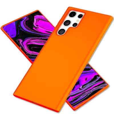 Produktbild von NALIA Farbintensive Neon Silikonhülle für Samsung Galaxy S24 Ultra Hülle, Schutzhülle in Bunt Leuchtender Neonfarbe Orange