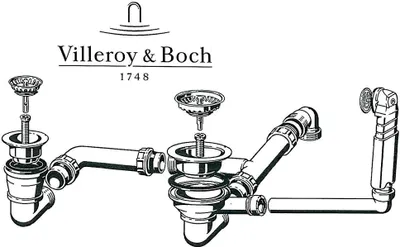 Produktbild von Villeroy & Boch Ab- und Überlaufgarnitur für Spüle CISTERNA 6702 mit Handbedienung / Ersatzteil / Ventil