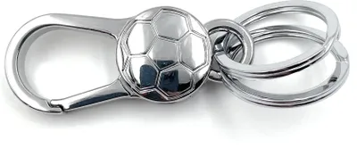 Obrázok produktu pre Onwomania futbalová lopta karabínka na kľúče kovový prívesok pre šťastie v hliníkovej darčekovej krabičke, ideálny ako darček