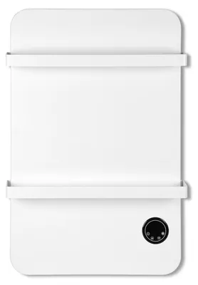 Image de Radiateur infrarouge Eikuavons de 600W pour salle de bain et salon, avec application TUYA, écran tactile, minuterie et 2 porte-serviettes, blanc