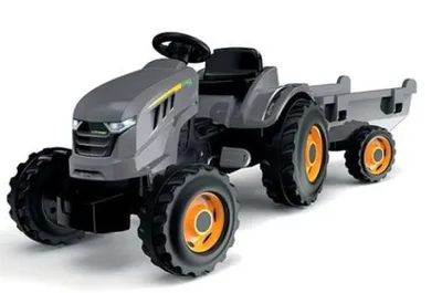 Immagine prodotto di Smoby - Trattore per bambini con pedali XXL più robusti, molto robusto, con rimorchio, volante con clacson, sedile regolabile, da 3 anni (7600710202)
