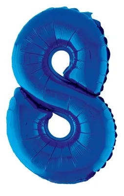 Produktbild von XXL Zahlen Folienballon 100 cm - Blau Zahl: 8