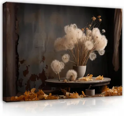 Produktbild von Leinwand Bilder Wandbild Blumen Vintage 100x75 cm XXL Modern Leinwandbild Leinwandbilder Wohnzimmer Schlafzimmer