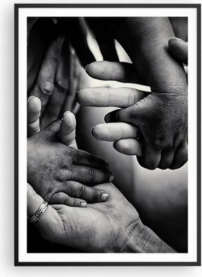 Produktbild von Gerahmtes Poster - Schwarzer Rahmen - Hände Toleranz Gemeinschaft - 70x100 cm - Wand Bild - Wanddeko - Wandbilder - Kunstposter - Wandposter - Bilderrahmen - Bilder - Kunstdruck - P2BPA70x100-4990