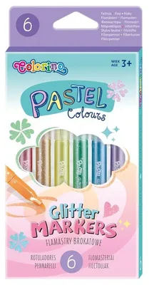 Produktbild von Colorino Glitzerfilzstifte 6 Pastellfarben