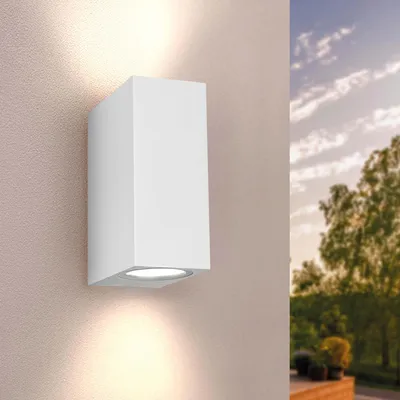 Produktbild von Ledvion LED Wandlampe IP54 3W GU10 weiß dimmbar Cube ohne Leuchtmittel
