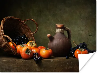 Produktbild von MuchoWow® Poster Rustikal - Obst - Korb - Stilleben 160x120 cm - Foto Plakat