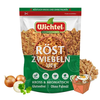 Produktbild von WICHTEL Röstzwiebeln 350g - Kross & Aromatisch, Glutenfrei, Ohne Palmöl